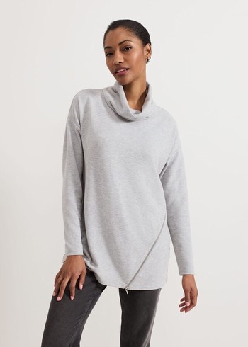 Phase Eight Klara Grey Snuggle T Shirts Grey Australia | VT2896714